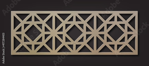 Obraz Laser Cutting Template. Decorative Panel. Oriental geometric pattern.