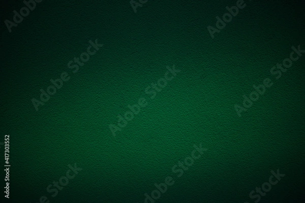 Obraz Elegant dark green background with black shadow border and old vintage grunge texture. St Patrick's Day banner design.