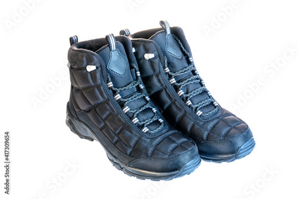 Obraz Winter boots isolated on white background