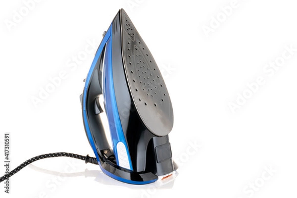 Obraz Modern blue  iron  isolated on white background. Have copy Space