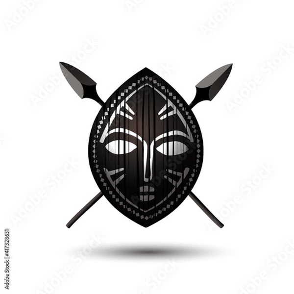 Fototapeta vector african shield creative logo