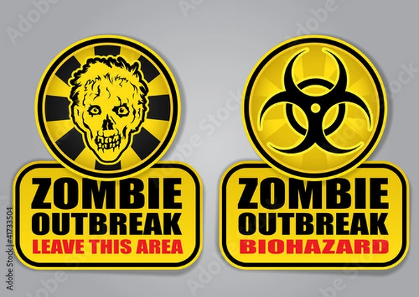 Obraz Zombie Outbreak Biohazard Warning Signals