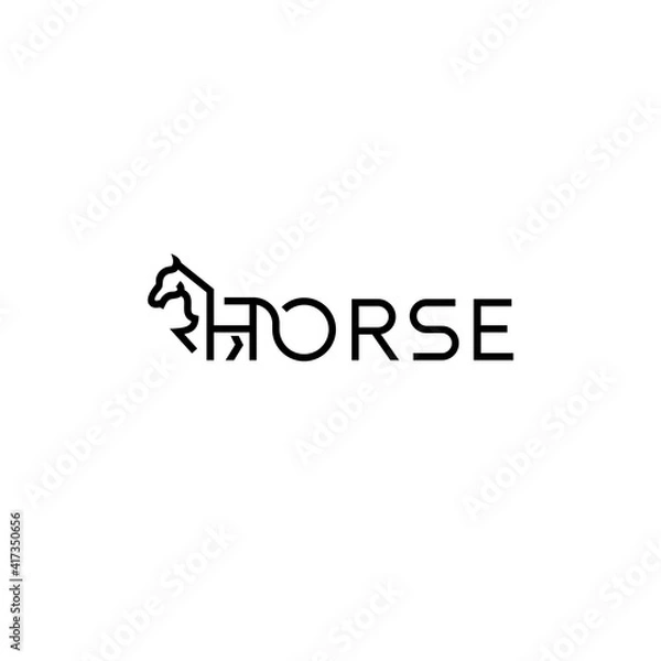 Obraz Horse text, creative logo design.