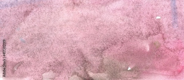 Obraz Dirty pink watercolor background, pale, with stains.