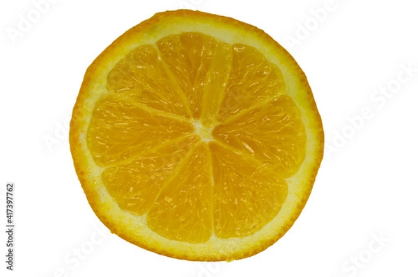 Fototapeta orange in a cut on a white background isolate a close up