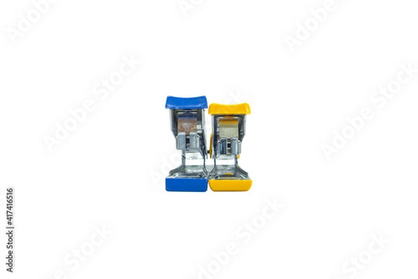 Obraz two stapler isolated on white background,