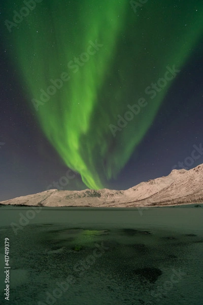 Obraz Aurora borealis above the mountains