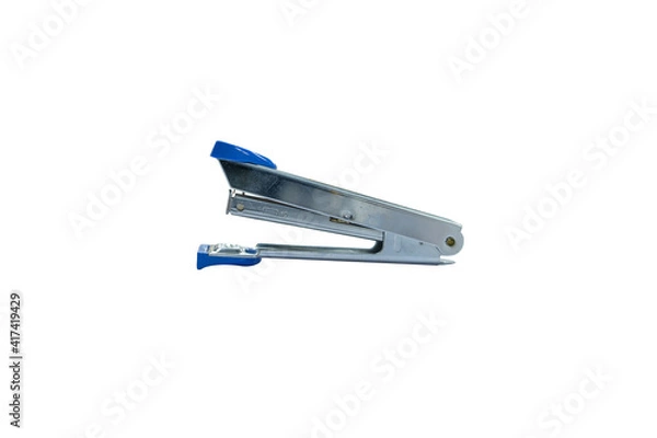 Obraz Blue stapler isolated on white background, Side