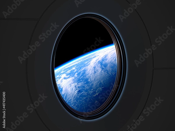 Obraz Amazing View Of Planet Earth From The Porthole Of A Private Spacecraft