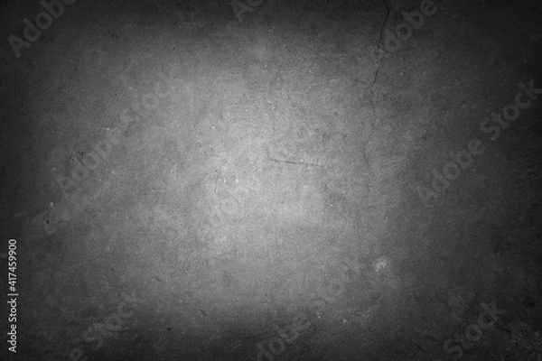 Fototapeta Grey textured concrete wall background. Dark edges