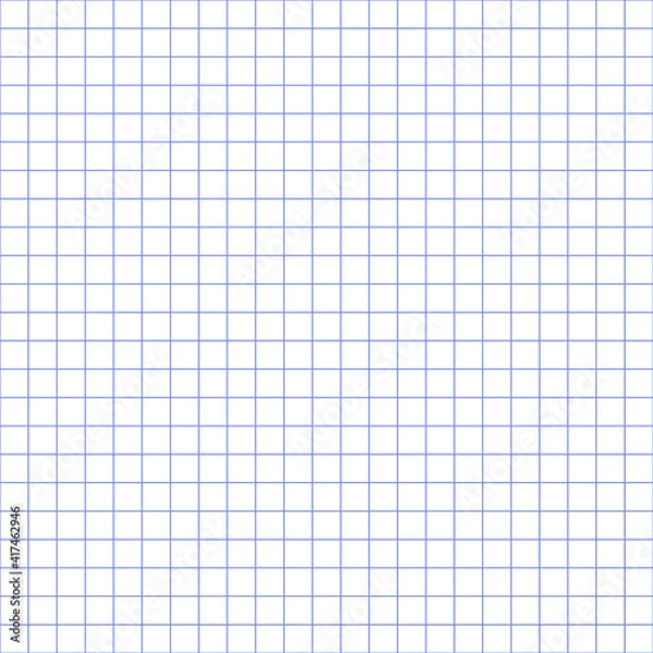 Fototapeta Grid paper. Abstract squared background with blue graph. Geometric pattern for school, wallpaper, textures, notebook. Lined blank isolated on transparent background.