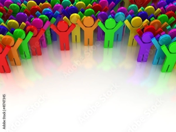 Obraz 3d rainbow puppets