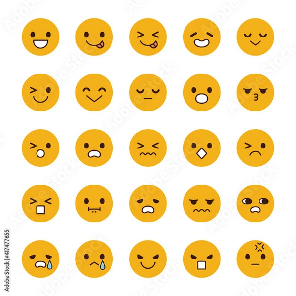 Obraz 顔　丸　アイコン　黄色　01