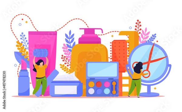 Fototapeta Hair Care Products Background