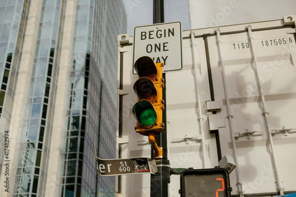 Fototapeta Green traffic light