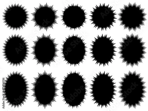 Fototapeta ウニフラッシュ吹き出し素材セット（正円・楕円2段階）