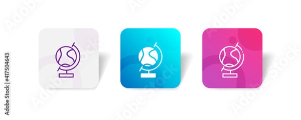 Fototapeta desk globe pixel perfect icon set bundle in line, solid, glyph, 3d gradient style