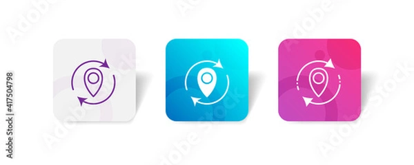 Fototapeta reload pin location pointer pixel perfect icon set bundle in line, solid, glyph, 3d gradient style