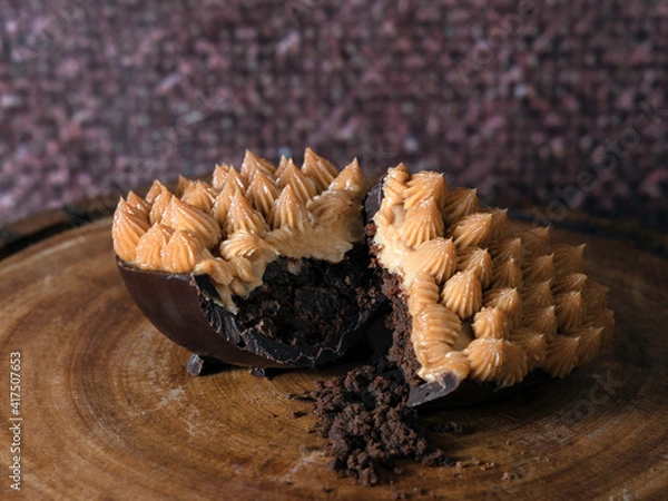 Obraz Close-up of easter egg dessert.