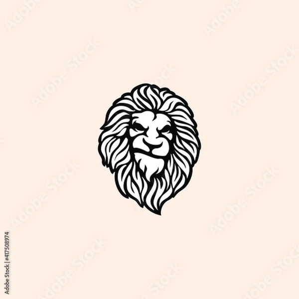 Fototapeta lion head logo vector template illustration design