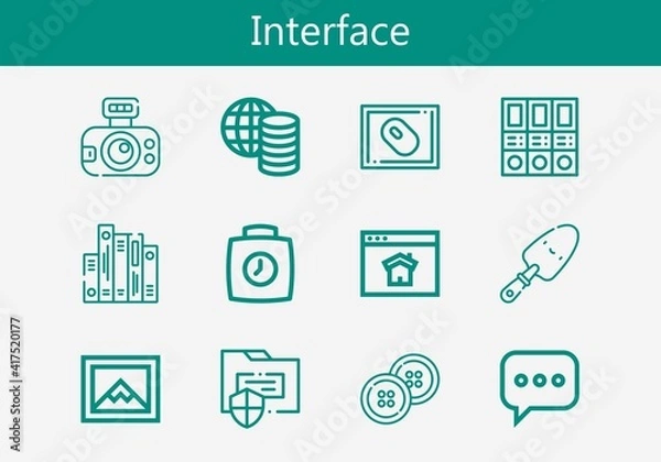 Fototapeta Premium set of interface line icons. Simple interface icon pack. Stroke vector illustration on a white background. Modern outline style icons collection of Money