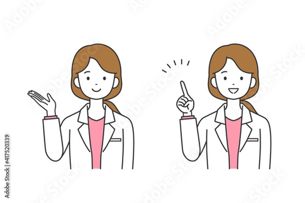 Obraz 説明・案内をする医者　イラスト素材