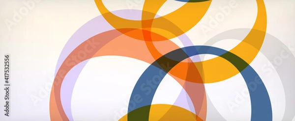 Fototapeta Ring geometric shapes, o letter repetition wallpaper. Abstract background for business or technology presentations, internet posters or web brochure covers