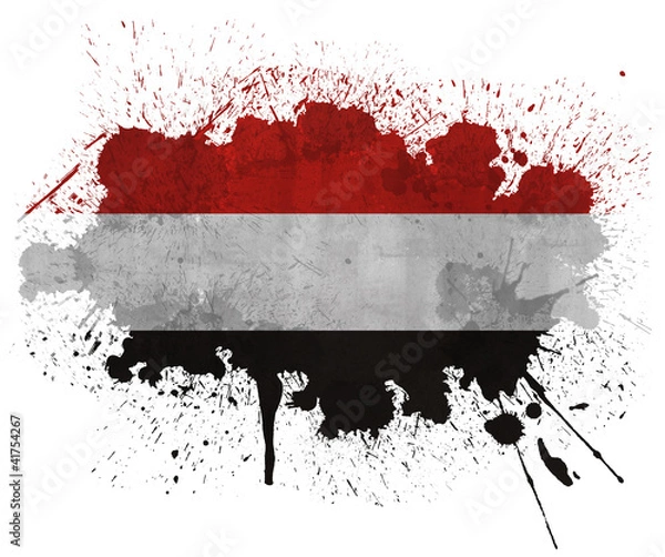Obraz Yemen paint splatter grunge flag