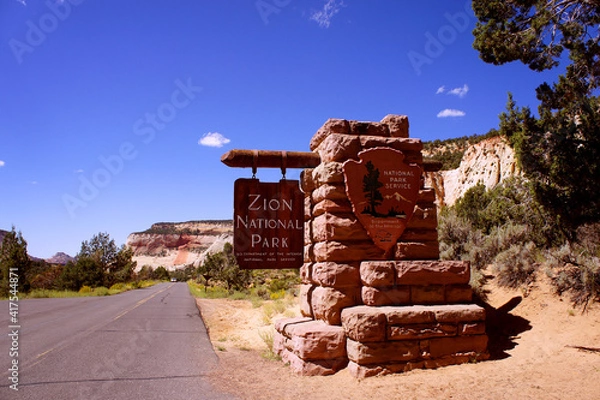 Obraz ザイオン国立公園　入場ゲート
