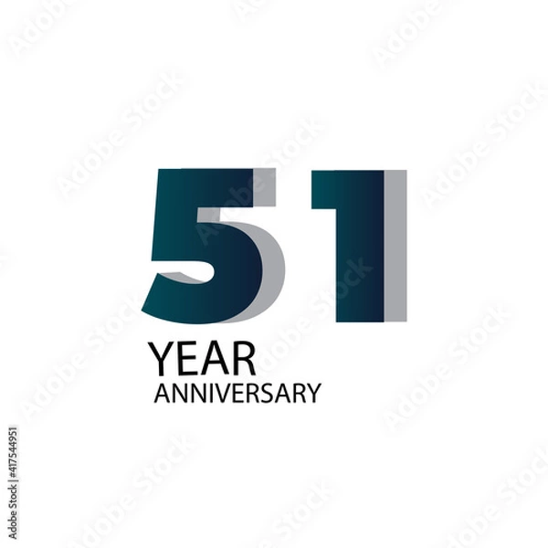 Obraz Year Anniversary Vector Template Design Illustration Blue Elegant White Background