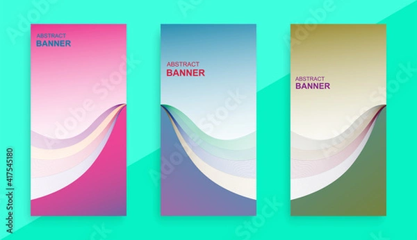 Obraz Abstract wafe vertical banners set of three colors.