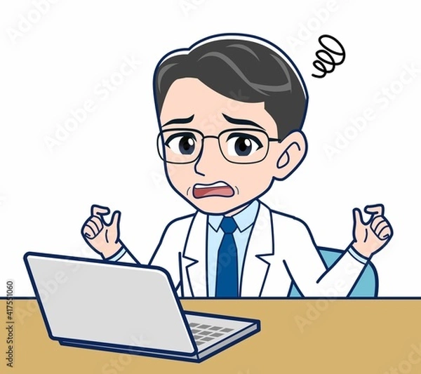 Fototapeta 白衣を着た研究員の男性