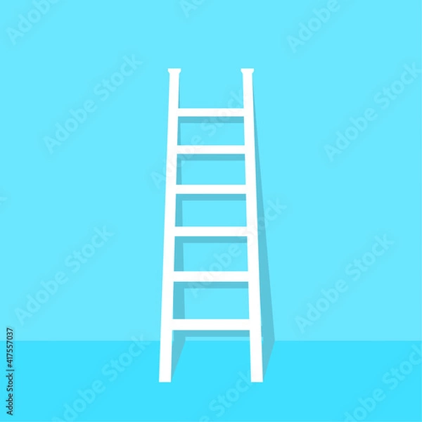 Fototapeta Vector icon of ladder near the wall. Isolated illustration of stairs on white background