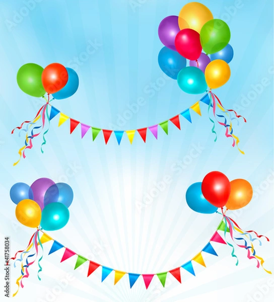 Obraz Birthday balloons frame composition