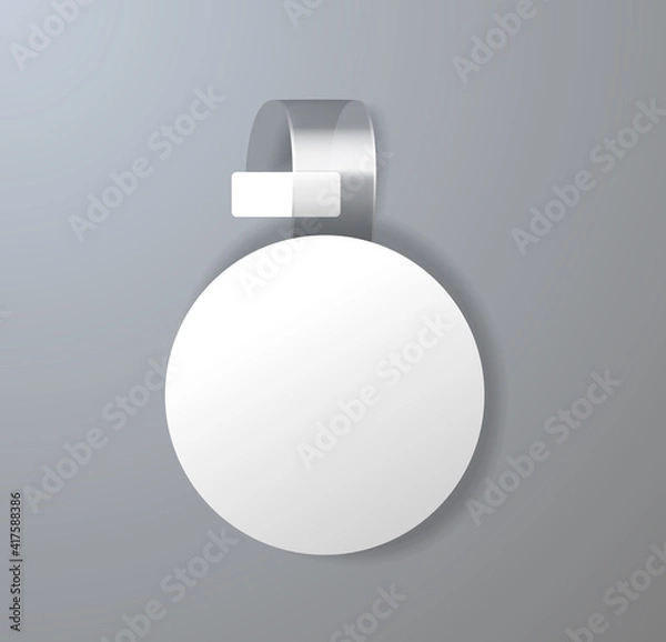 Fototapeta 3d plastic round for shelves in store. Sale or discount label. Special offer price tag.