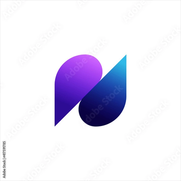 Obraz N Modern Letter Initial Logo Design - Creative N Letter Logo Design Vector - Modern N Logo Mark