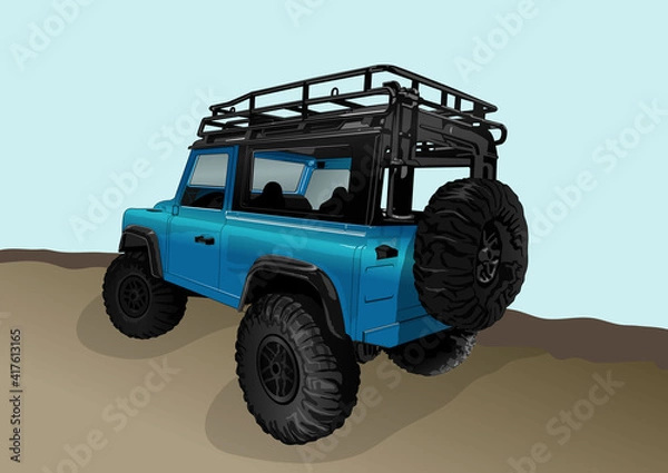 Obraz small but powerful mountain car