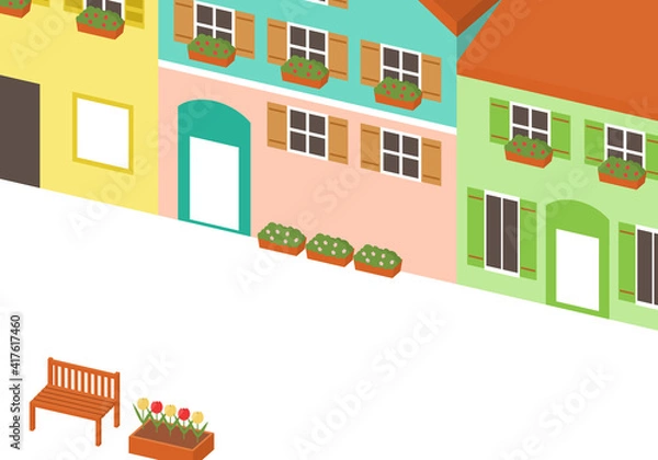 Obraz 洋風な街並みのイラスト