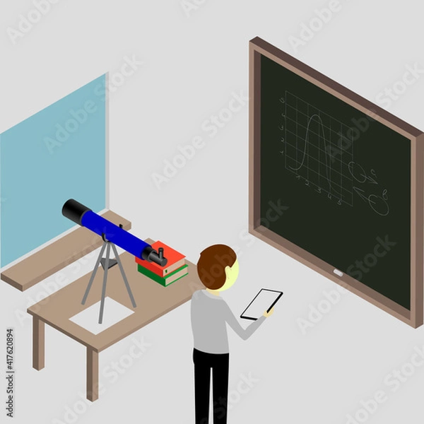 Fototapeta a learned astrologer records observations