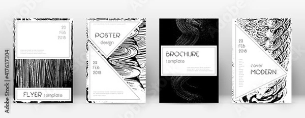 Fototapeta Cover page design template. Stylish brochure layout. Creative trendy abstract cover page. Black and