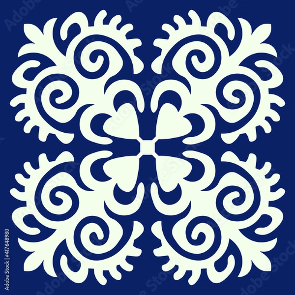 Obraz Square Asian pattern of the nomads of Central Asia and Kazakhstan, Kyrgyzstan. Nomadic ethnic stamp style. Asian ornaments.