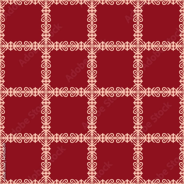 Obraz Seamless Asian pattern of the nomads of Central Asia and Kazakhstan, Kyrgyzstan. Nomadic ethnic stamp style. Asian ornaments.
