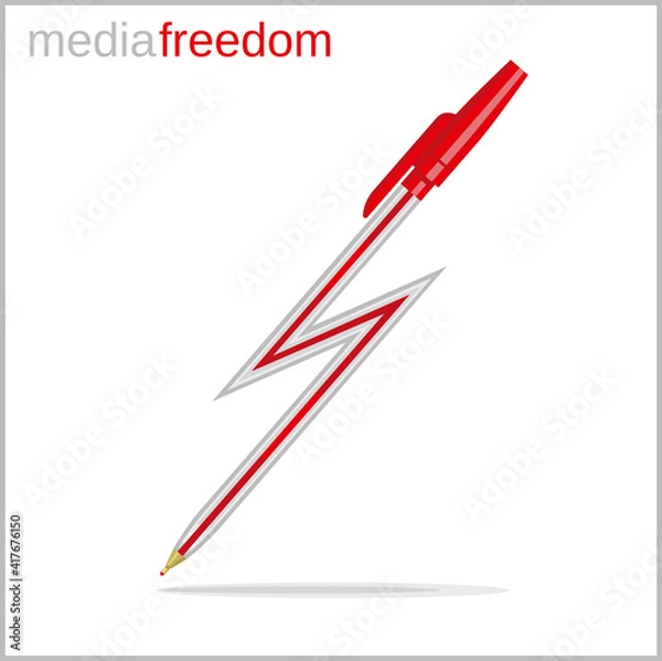 Obraz Lightning Shaped Pen. Conceptual illustration.