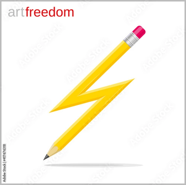 Obraz Lightning Shaped Pen conceptual illustration.