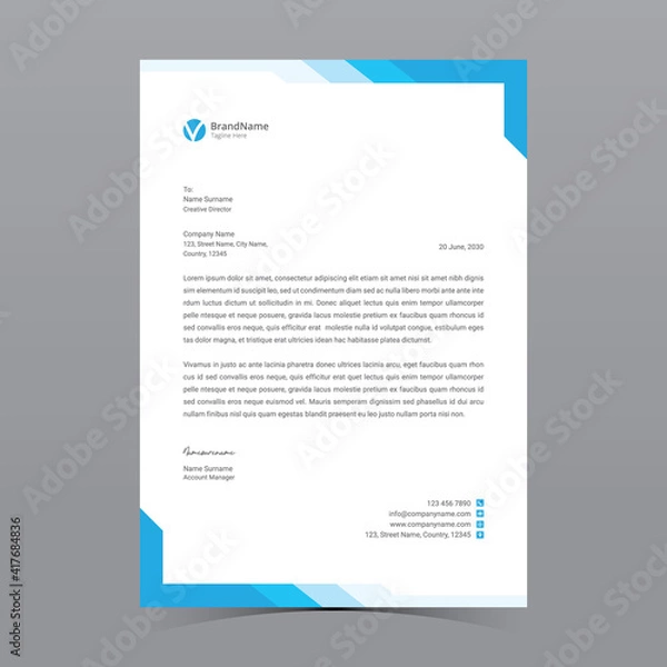 Fototapeta A4 Letterhead Template Vector Design