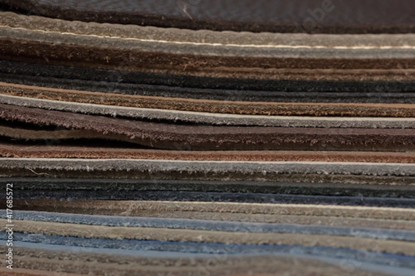 Fototapeta close up of a pile of leather