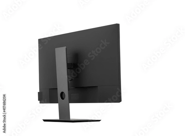Obraz black lcd desktop screen stand back view