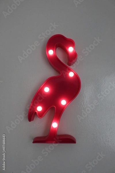 Fototapeta Flamingo with lights