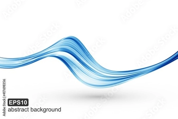 Obraz Abstract blue waves background. Vector illustration.