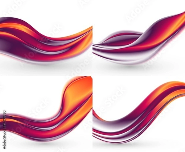 Obraz Bundle abstract waves backgrounds.